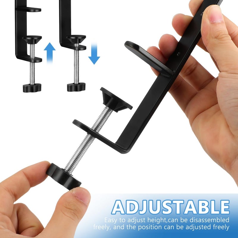 STOBOK 2pcs Desk Clamps, Fixing Bracket Clamps C Metal Pegboard Brackets for Home/Office Adjustable Pegboard Desk Mount - Image 2